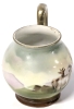 Stunning Antique ROYAL BAYREUTH Miniature Handled Jug With Handpainted Pastoral Goat Scene - 2.7" Tall At Handle - 2
