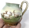 Stunning Antique ROYAL BAYREUTH Miniature Handled Jug With Handpainted Pastoral Goat Scene - 2.7" Tall At Handle - 8