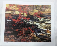 Print of A.J. Casson's "Rapids on the Magnetawan" 20" by 24". 207/750