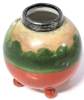 Stunning Antique ROYAL BAYREUTH Miniature Silver Collared Footed Vase / Pot With Handpainted Pastoral Sheep Scene - 2.75" Tall - 3