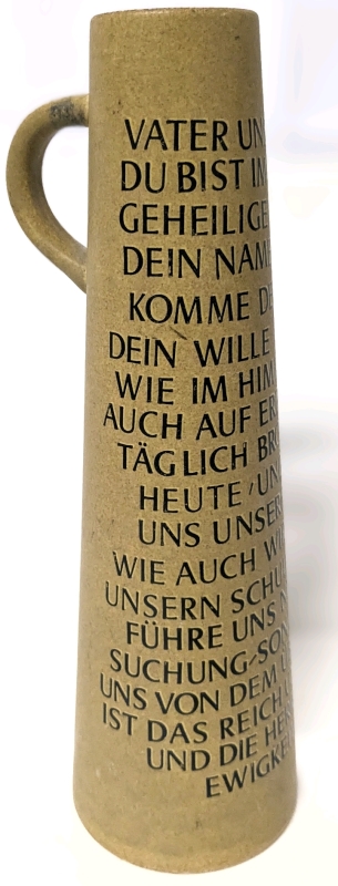 Tall Werner Corzelius German (Former) Stein With Lord's Prayer - 13.15" Tall