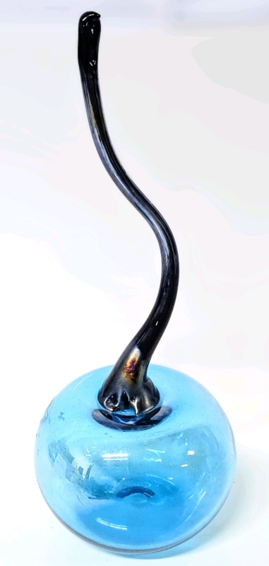 Vintage Super Long Stem Carnival-Style Art Glass Apple Paperweight / Figure - 11.75" Tall