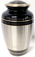 As-New Large Adult-Size Brass & Pewter Metal Cremation Urn - No Previous "Residents!" - 10.5" Tall