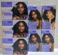 7 New Boxes Dark & Lovely Silkening Relaxer + Fade Resist Hair Products