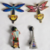 Four (4) Hard to Find Authentic HARD ROCK Cafe Pins . Paris , Tokyo , Yokohama & Samurai w/Accordion .
