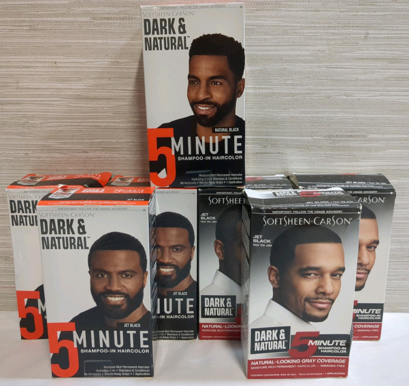 7 New Boxes Dark & Natural Gray Coverage Shampoo-in Hair Products