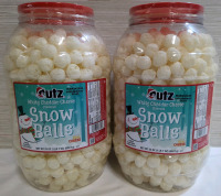 2 New Utz White Cheddar Cheese Flavoured Snow Balls 23oz/652g BB MARCH 24 2025