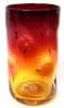 Gorgeous Glowing Unsigned BLENKO Tangerine Amberina Dimpled Cadmium Glass Tumbler - 5.75" Tall - 2
