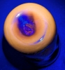 Gorgeous Glowing Unsigned BLENKO Tangerine Amberina Dimpled Cadmium Glass Tumbler - 5.75" Tall - 5