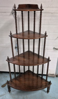 Vintage Corner 4 Tier Wooden Shelf - 30.5" L x 21" W x 55" H