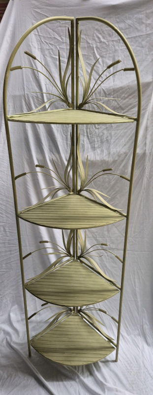 MCM Metal 5 Tier Folding Shelf / Plant Stand 66.5" tall