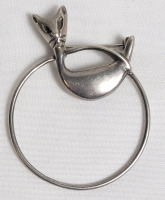 925 Silver Cat Brooch Pin . See photos for size .