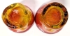 2 Stunning Glowing Unsigned BLENKO Tangerine Amberina Crackle Dimpled Cadmium Glass Tumbler - 3.5" Tall - 6
