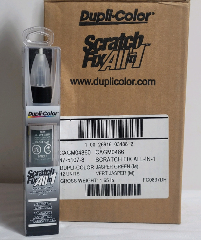 12 New Dupli-Color Scratch Fix All-in-1 Vehicle Paint : GM 56, WA 329D - Jasper Green . Retail $300+