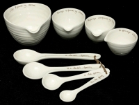 Fantastic Sophie Conran for PORTMEIRON Measuring Cups & Measuring Spoons Set - 8 Pieces Total, Shows Cups, Ounces & Millilitres