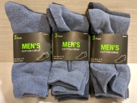 3 New Mens Cotton Crew Sock 3-pack Size 6 to 12