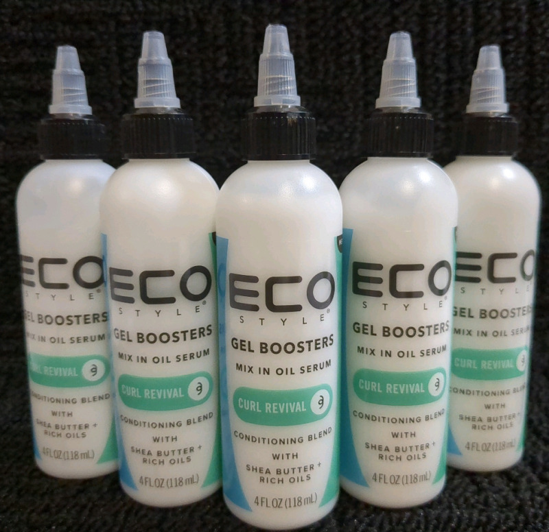 5 New Bottles Eco Style Gel Booster for Curly Hair 118mL per Bottle EXP 03/27