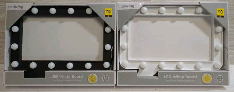 2 New True Living LED Dry Erase Whiteboard 11.8x9 inches