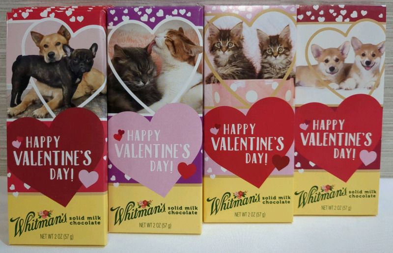 14 New Valentines Themed Whitman's Solid Milk Chocolate Bars BB JUNE 01 2025