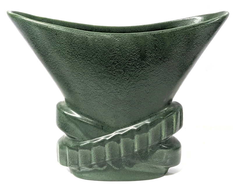 Rare Mid Century Modern HAEGAR #3484 Speckled Green Atomic Vase - 7" Tall