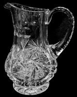Vintage American Cut Crystal Pinwheel Pitcher - 8.5" Tall