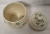 BELLEEK IRELAND Barrel Jam Jar or Suger Bowl with Lid 3.5" Tall - 2