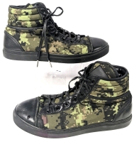 Size 10 Men's SULLY WONG High Top Lace-Up Pixelated Camo Sneakers