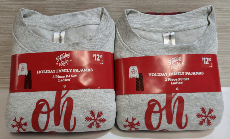 2 New Holiday Style Size - S Family Pajamas | 2 Piece Ladies' PJ Set | 100% Polyester