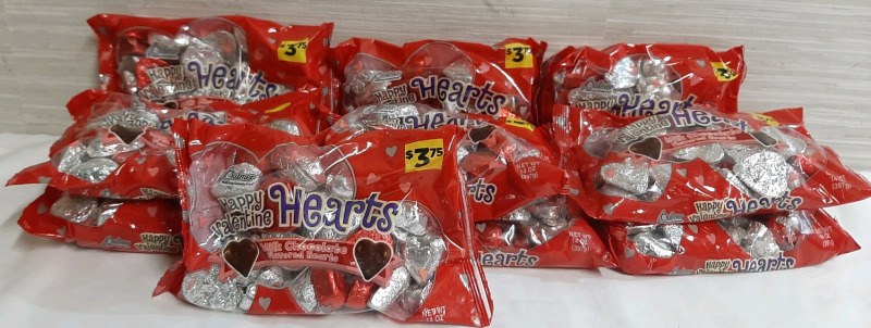 10 New Palmer Happy Valentine's Milk Chocolate Hearts (397g each, No Best Before)