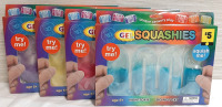 4 New Gel Squashies, Sensory Liquid Toys
