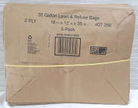 New 5-Pack of 30 Gallon Leaf Bags