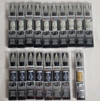 18 New Dupli-Color Scratch Fix All-in-1 Vehicle Paint : GM : Arctic White - 10 , GM : Black Sapphire - 7 & Ford : Chrome Yellow - 1 . Retail $500+