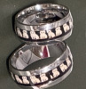 Two 8mm Cute Cat Lover Band Ring Stainless Steel Size 9 and Size 7 Infinity Design - 3