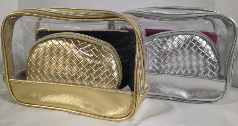 6 New | Variety Sized Makeup Bags | Largest Measures 10" x 7" x 3"