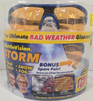 New Battlevision Storm Bad Weather Glasses w/ UV and Blue Light Protection- Also Comes with an Extra Replacement Pair