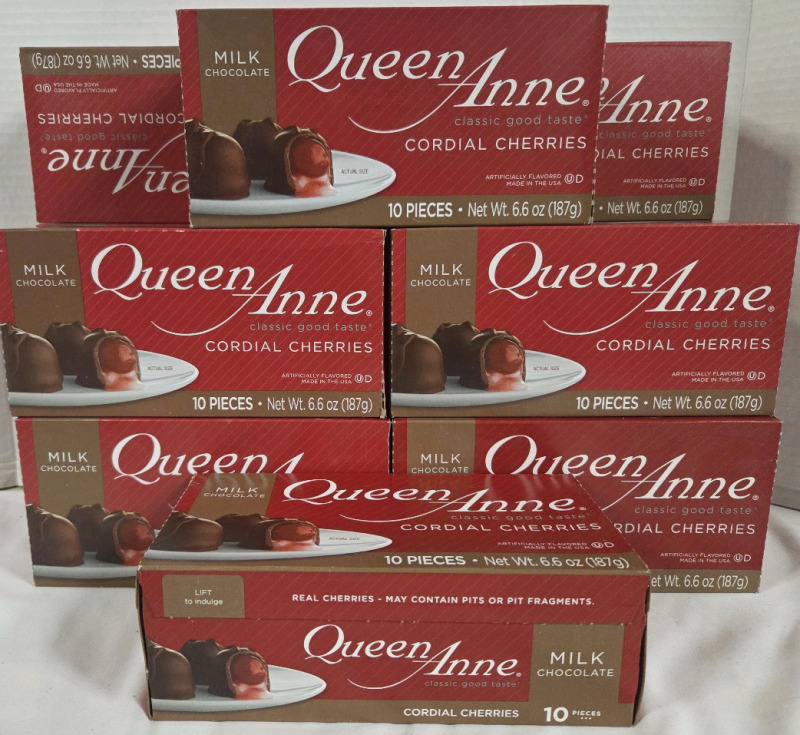 12 New Boxes | QueenAnne Cordial Cherries Made w/ Milk Chocolate | 10pcs, 187g a Box