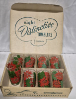 8 Vintage Dominion Glass Tumblers 4.75" Tall In Original Box