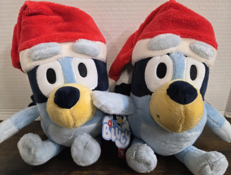 2 New 8" BLUEY Great Quality Holiday Plushes
