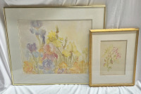 2 Framed Floral Watercolour Signed