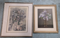 2 Framed Floral Prints Signed