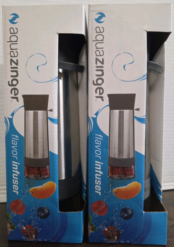 2 New | AquaZinger Flavor Infuser Bottle | Measures 10"