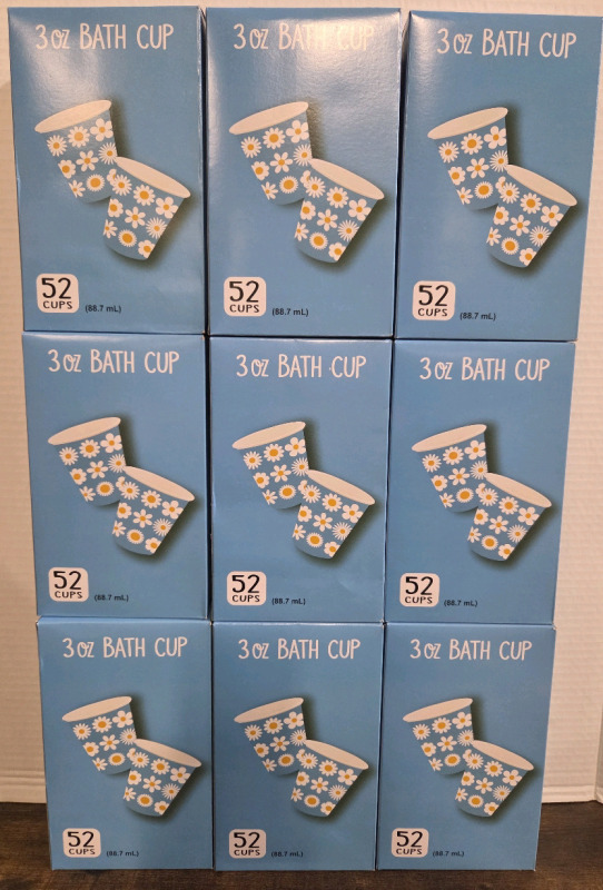 468 New | 88.7mL Bath Cups | 9 Packs of 52 Cups