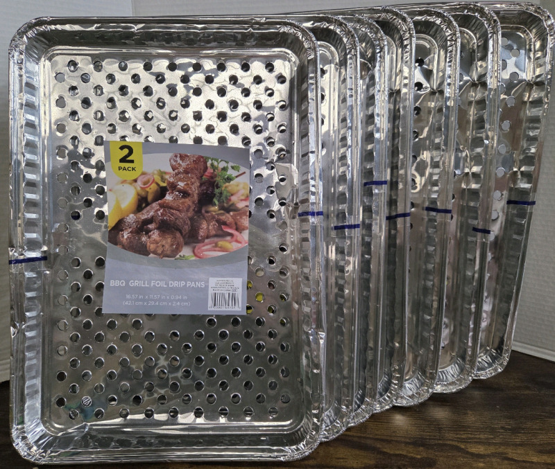 14 New | BBQ Grill Foil Drip Pans | Measures 16.57" x 11.57" x 0.94"
