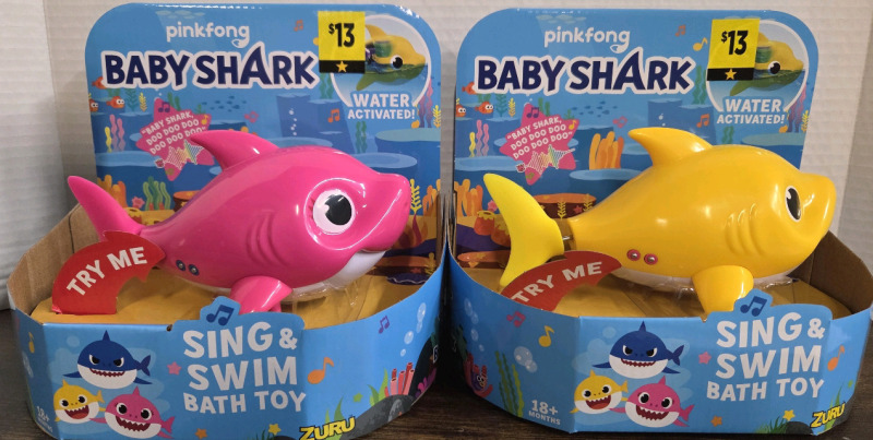 2 New | BABYSHARK Sing & Swim Bath Toys : Mommy & Baby Shark | Watwr Activated or Touch Activated