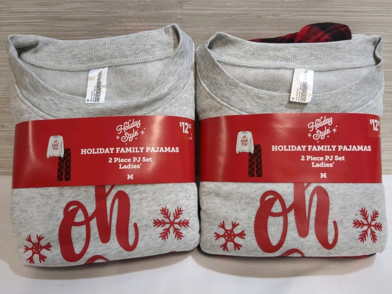 2 New Holiday Style Size - M Family Pajamas | 2 Piece Ladies' PJ Set | 100% Polyester