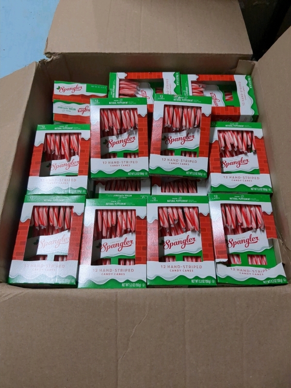 20+ New Boxes Spangler Peppermint Candy Canes 12 per Pack BB MARCH 12 2027 Net Wt 5.3oz/150g