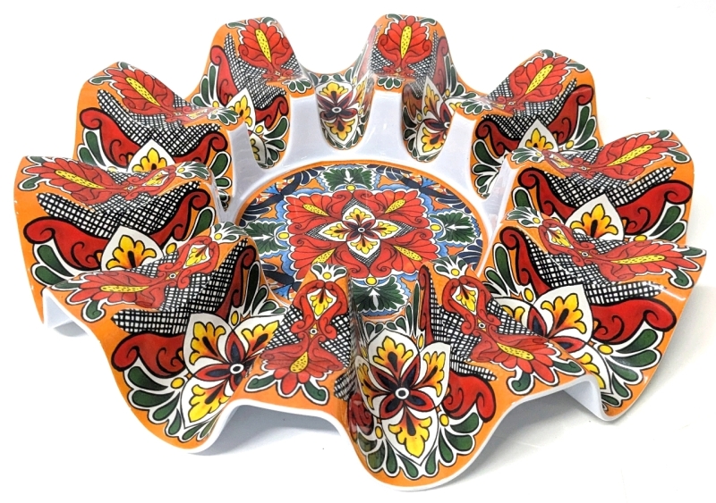 As-New Highly Decorated Melamine Prepara Taco Carousel - Holds 10 Tacos! 11.75" Diameter