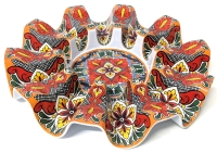 As-New Highly Decorated Melamine Prepara Taco Carousel - Holds 10 Tacos! 11.75" Diameter