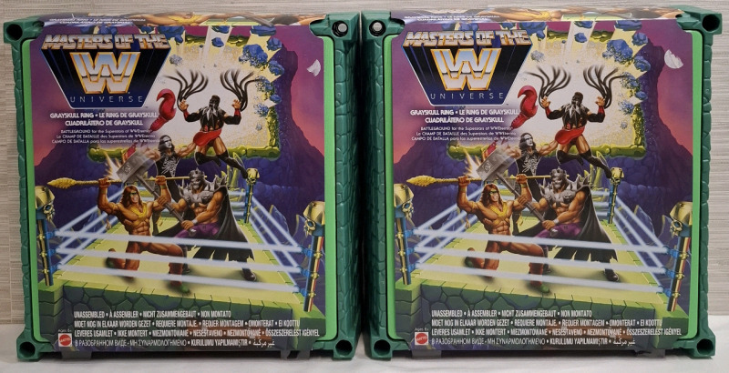 2 New Mattel Masters of the WWE Universe Grayskull Ring | Unassembled | Package Measurements- 12" X 12.3" each