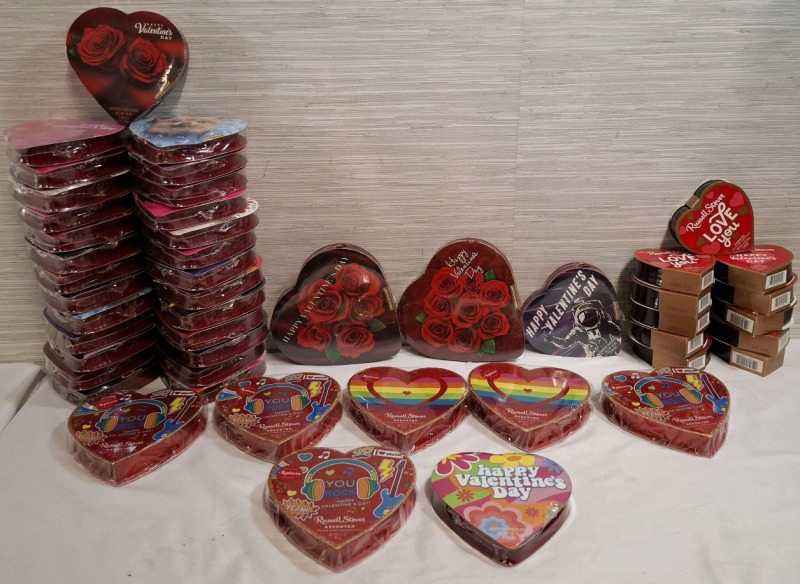 30+ New | Assorted Elmer & Russell Stover Chocolate Boxes | Biggest Box Measures- 7" X 7" | Earliest Best Before- 10 June 2025